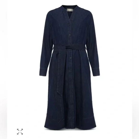 Hobbs London Taylor Belted Denim Shirt Dress 8 - Picture 2 of 11